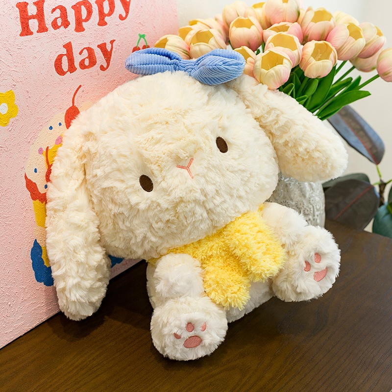 New Cinnamon Bunny Plush Toy Cute Rabbit Sleeping Companion Healing Stuffed Animal Comfort Doll Birthday Gift_voghion.com