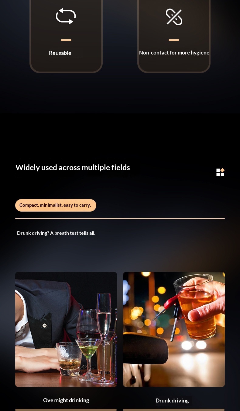 Non-contact Breath Tester, Device For Checking Drunk Driving, High-precision Portable Alcohol Tester_voghion.com