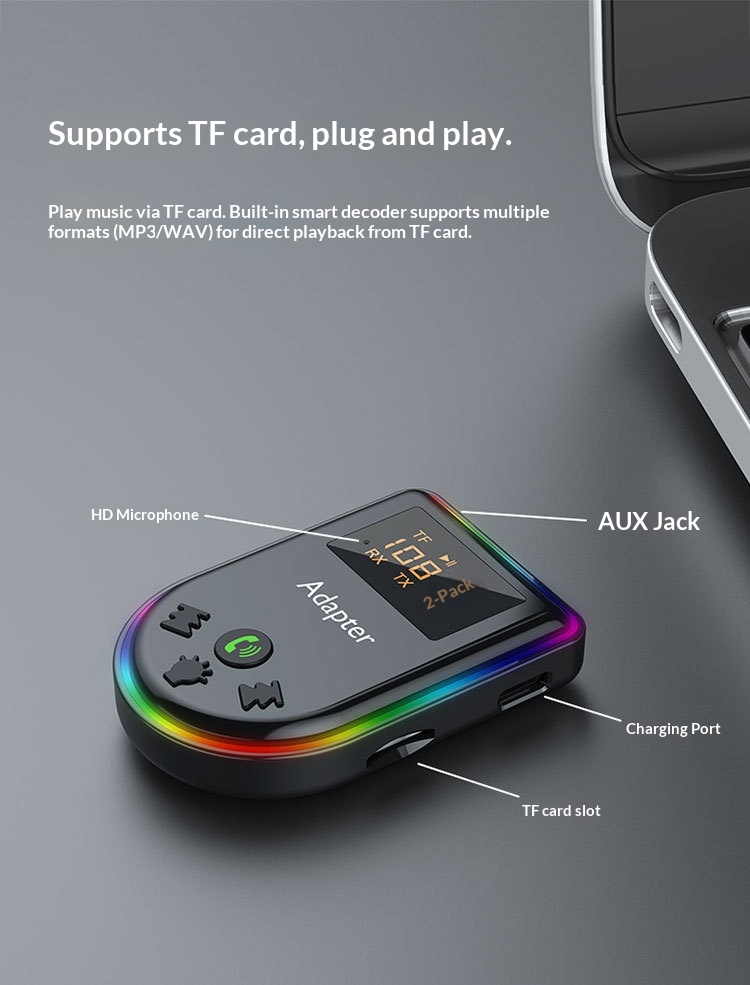 Kit bluetooth para carro adaptador de audio wireless_voghion.com