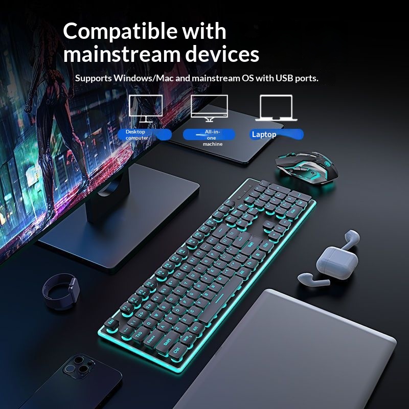 Forerunner X7S Wireless Keyboard Mouse Set Silent Ultra-thin High Aesthetic Gaming Computer Office Mechanical Feel_voghion.com