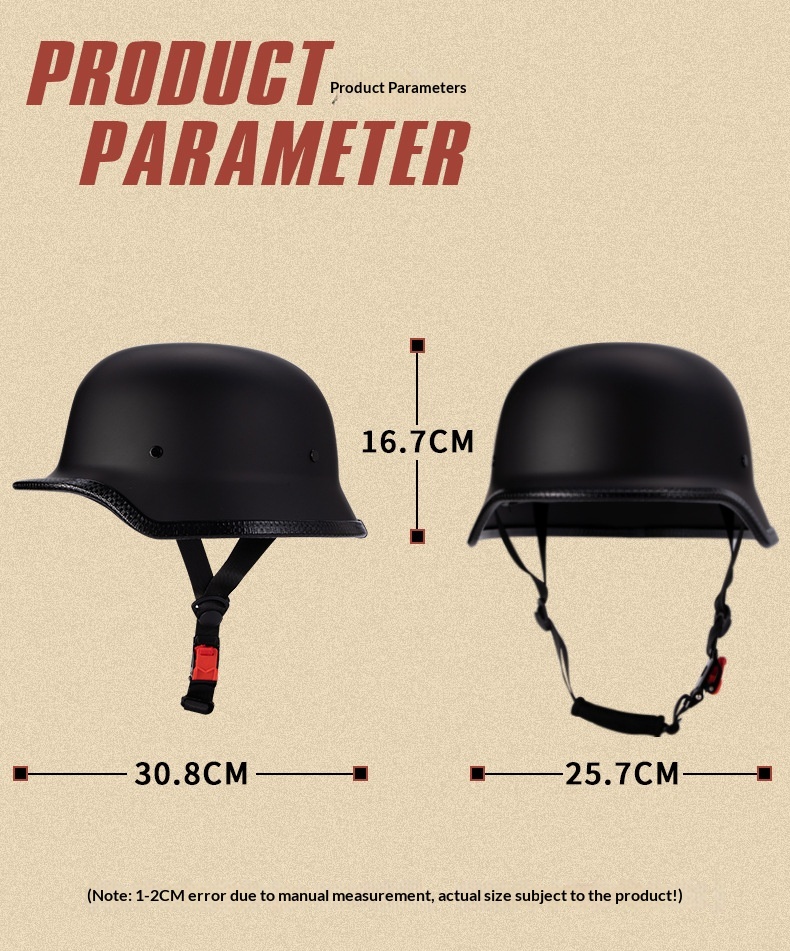 Halbschalenhelm im deutschen Soldatenstil, Retro-Design, für Motorräder, Sommer, Cruiser und Roller, 3C-zertifiziert, Ganzjahres-Ausrüstung_voghion.com