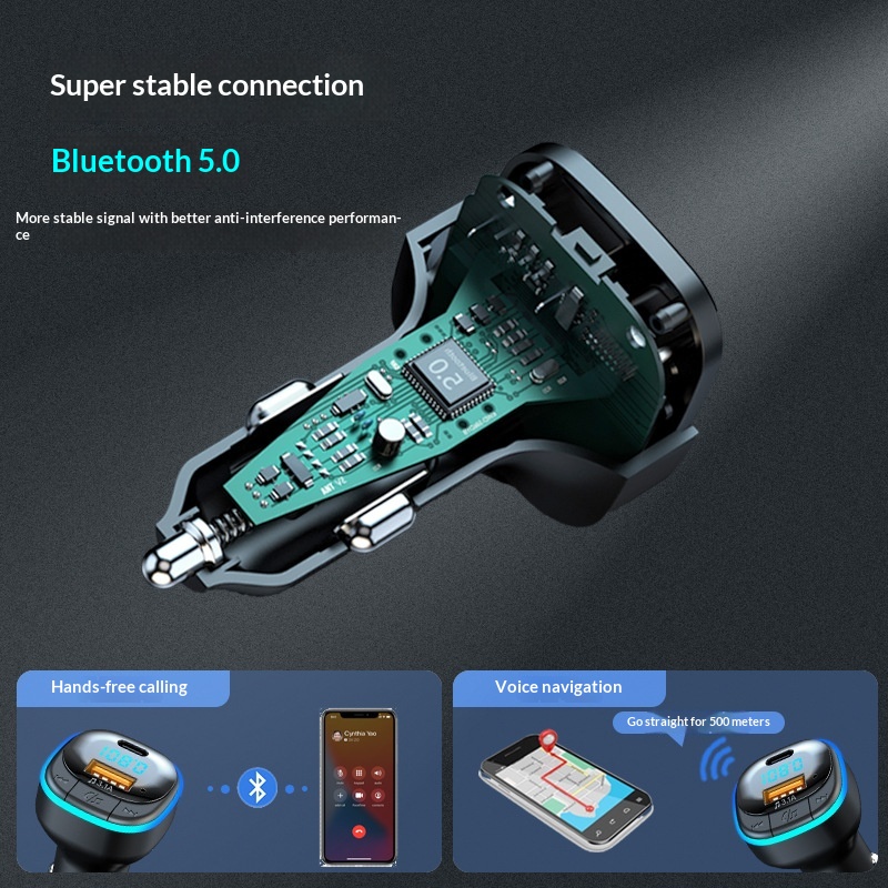 Gloednieuwe Bluetooth multifunctionele MP3-speler met FM-transmitter en autolader_voghion.com