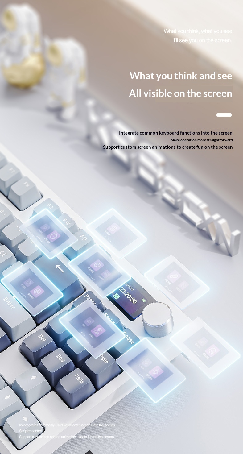 Attack Shark K86 Three-Mode RGB Bluetooth 2.4G Wired Illuminated Customizable Display Hot-Swappable Mechanical Keyboard_voghion.com