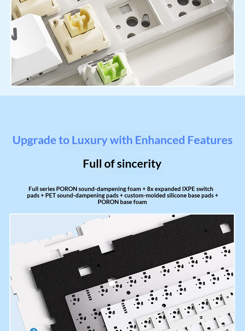 AULA Wolf Spider F75 Wireless Three-Mode Customized Mechanical Keyboard Gaming Gasket Structure Hot-Swappable Bluetooth_voghion.com