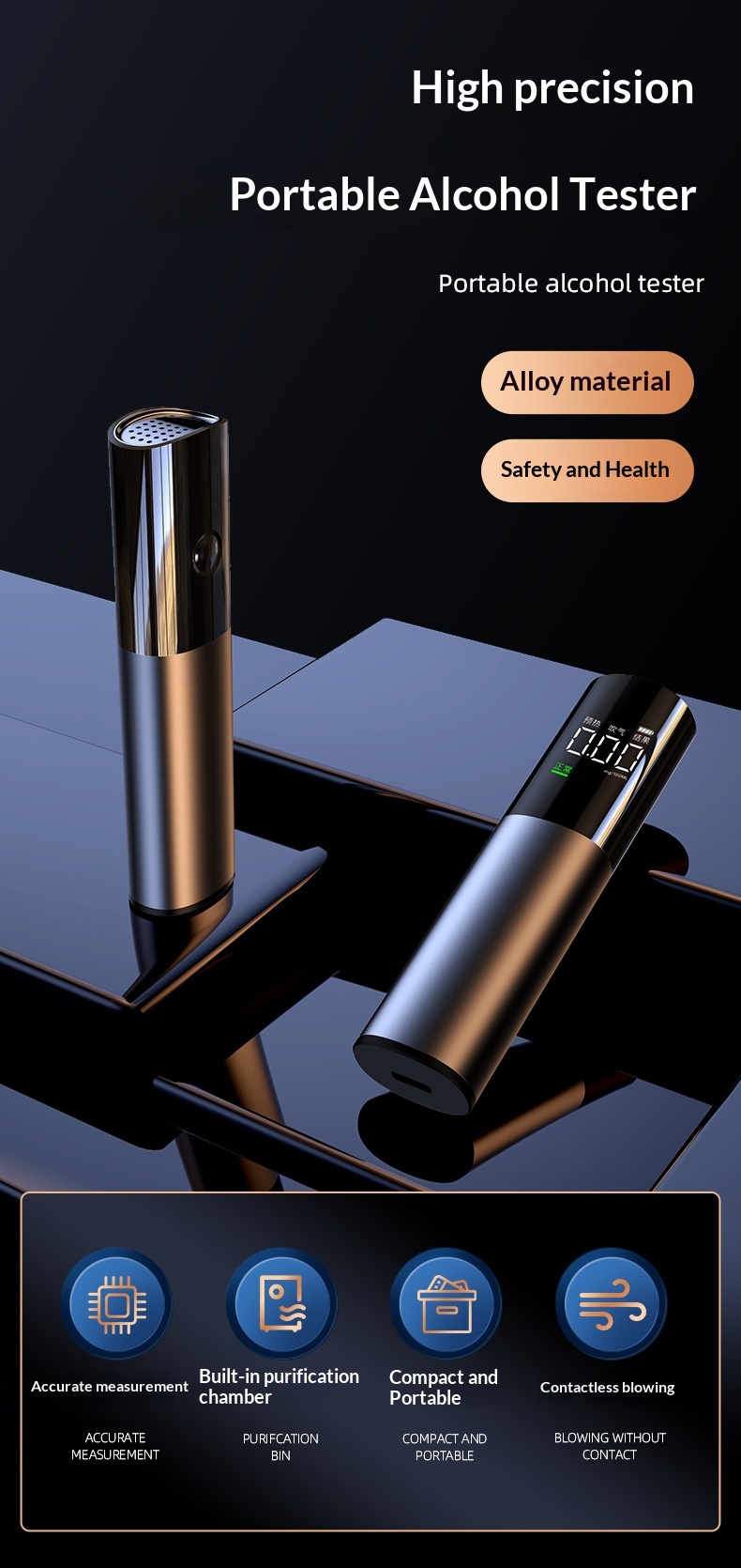 Wieless Convenient Blowing Type High Pecision Diving Detecto Intelligent Digital Display Taffic Alcohol_voghion.com