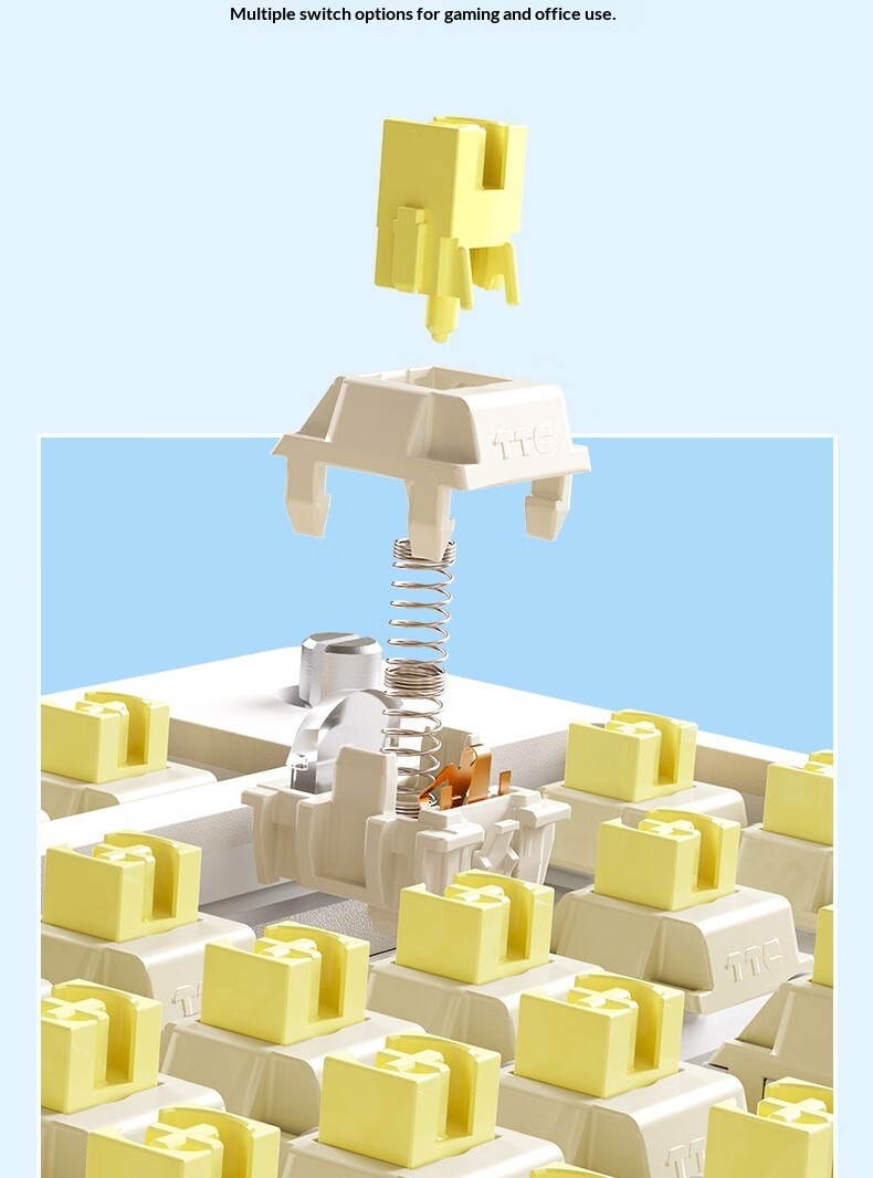 AULA Wolf Spider F75 Wireless Three-Mode Customized Mechanical Keyboard Gaming Gasket Structure Hot-Swappable Bluetooth_voghion.com