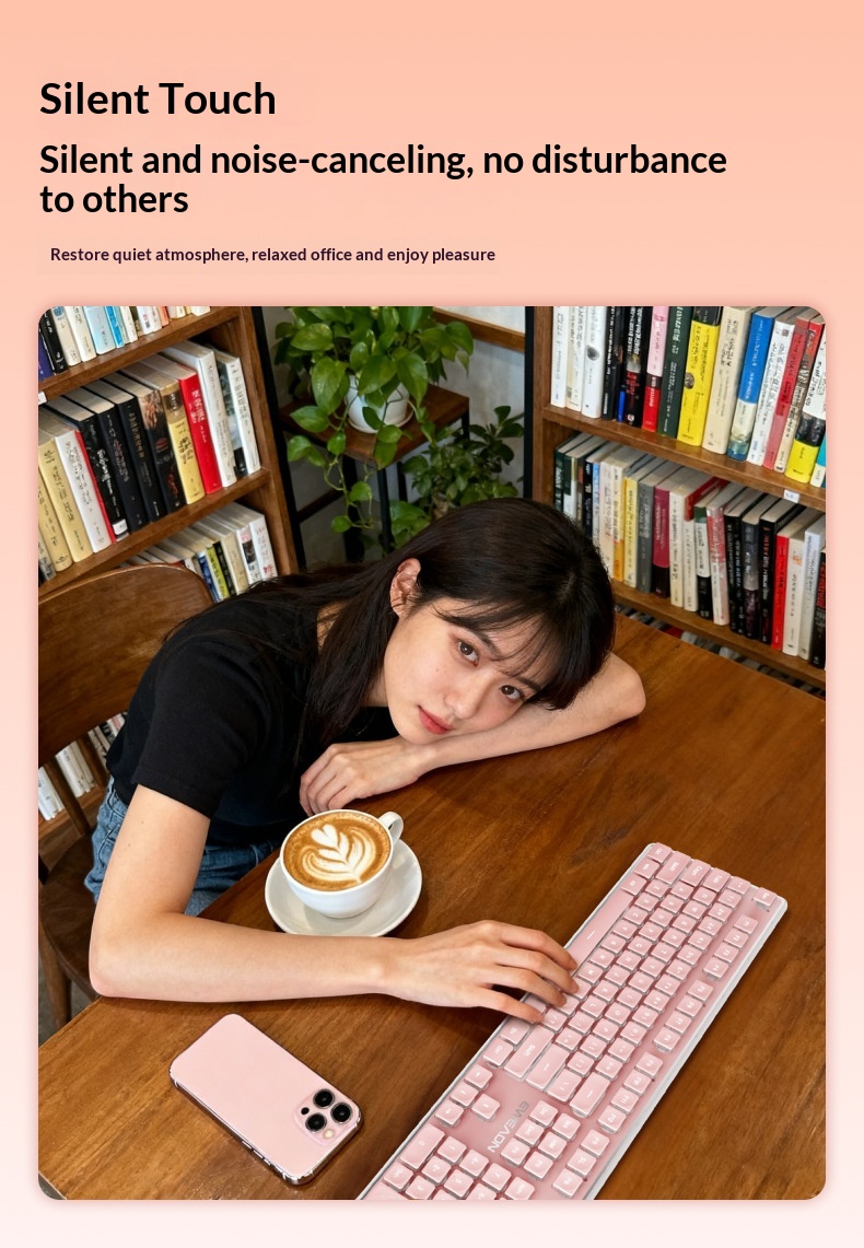 Forerunner X7S Wireless Keyboard Mouse Set Silent Ultra-thin High Aesthetic Gaming Computer Office Mechanical Feel_voghion.com