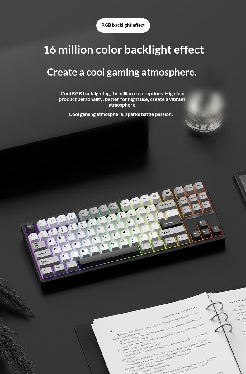 Teclado mecánico Vika STARS80 de tres modos, aluminio sólido, estructura de junta de liberación rápida personalizada, iluminación RGB para juegos._voghion.com
