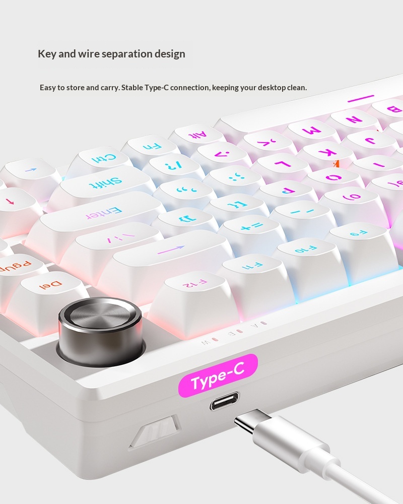 FURYCUBE IP75 Luminous Mechanical Feel Computer Gaming Esports High-Value Wired Silent Keyboard_voghion.com