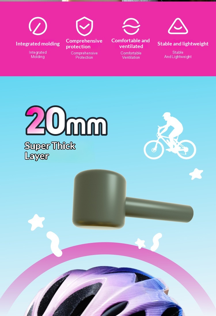 Children's Gradient Wave Pattern Lightweight Breathable Helmet_voghion.com