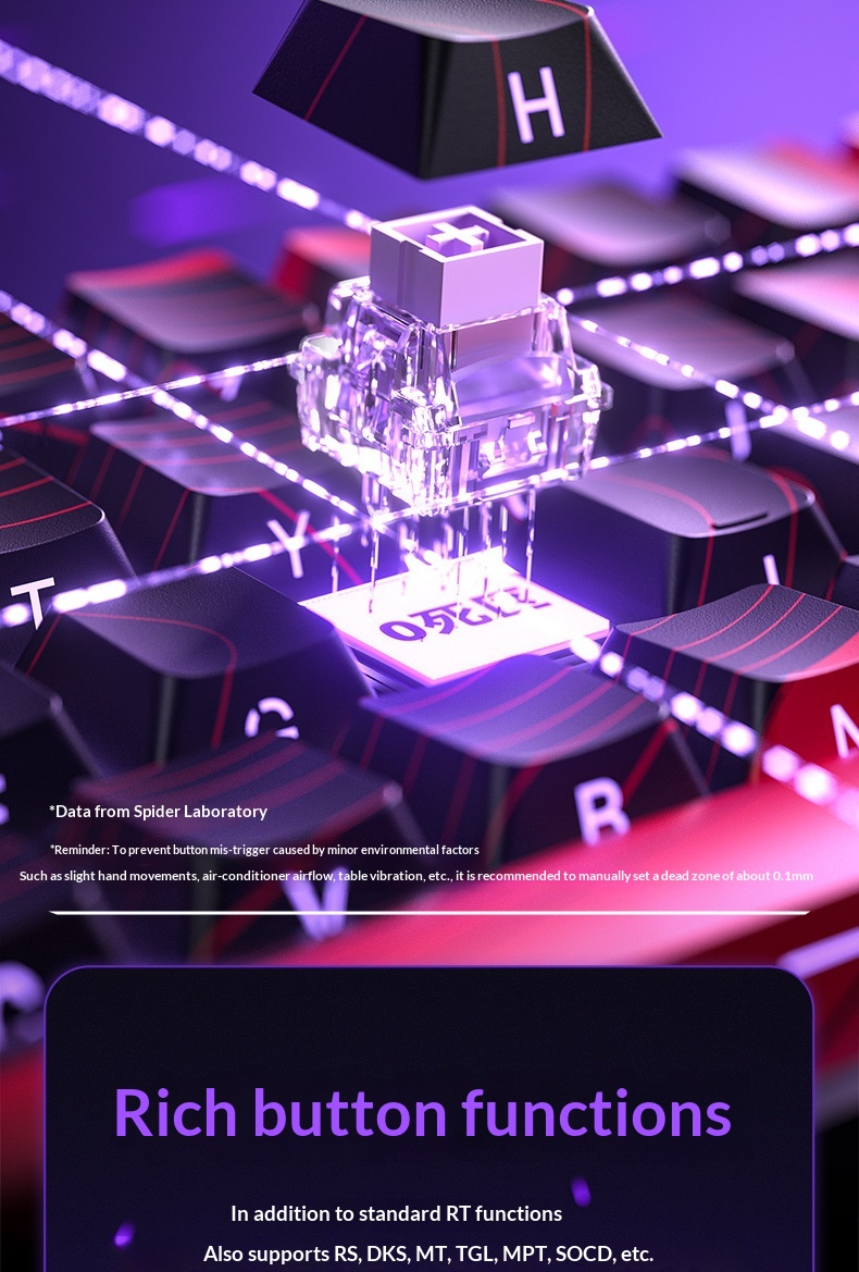 Teclado com interruptor magnético e gravação lateral, mecânico e personalizável, ideal para jogos de eSports em tempo real, FPS, Valorant e CS._voghion.com