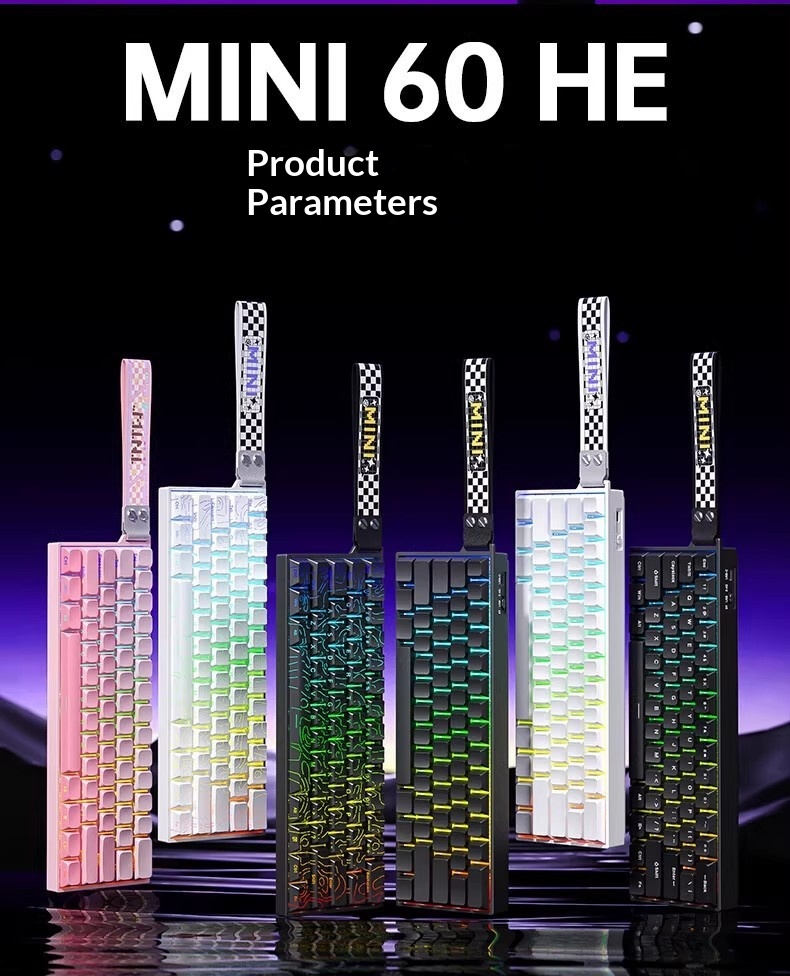 Wolf Spider MINI60HE Magnetic Switch Keyboard, Three-Mode RT, Customizable For E-Sports Gaming, Wired, 8K Report Rate,_voghion.com