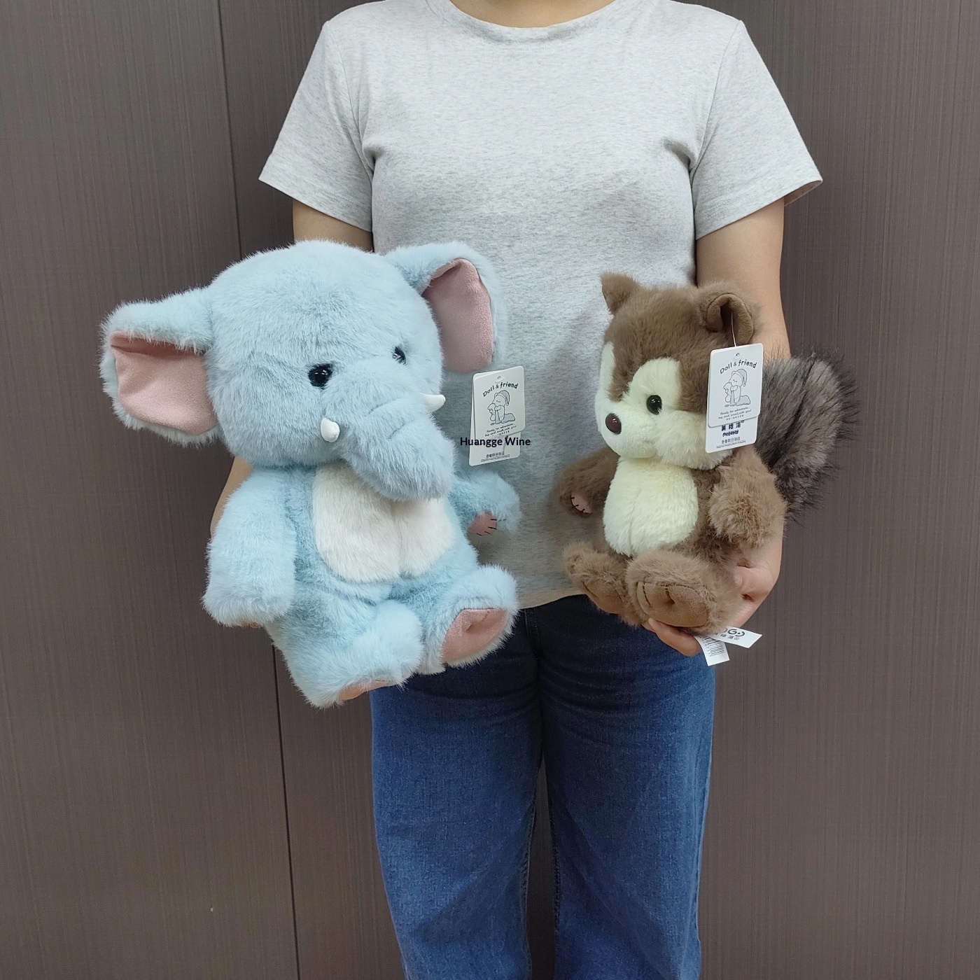 Plüschtier Waldhörnchen, Schlafkissen, beruhigende und heilende, niedliche kleine Elefantenpuppe, Geschenkspielzeug für Kinder_voghion.com