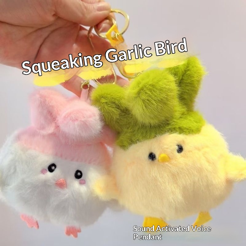 Internet Celebrity Hot Item Funny Wuhan Cultural Creative Sound Doll Keychain Bag Pendant Cute Garlic Bird Plush Toy_voghion.com