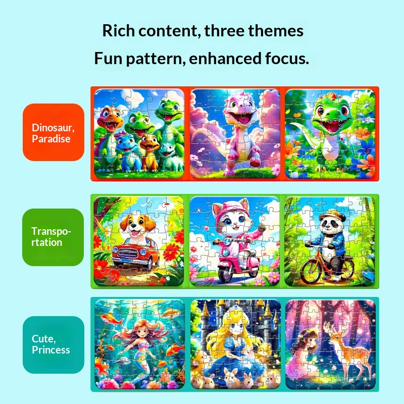 Puzzle, pädagogisches Kinderspielzeug für Fortgeschrittene, 3 bis 6 Jahre, faltbar, magnetisch, frühkindliche Bildung, Erleuchtung_voghion.com