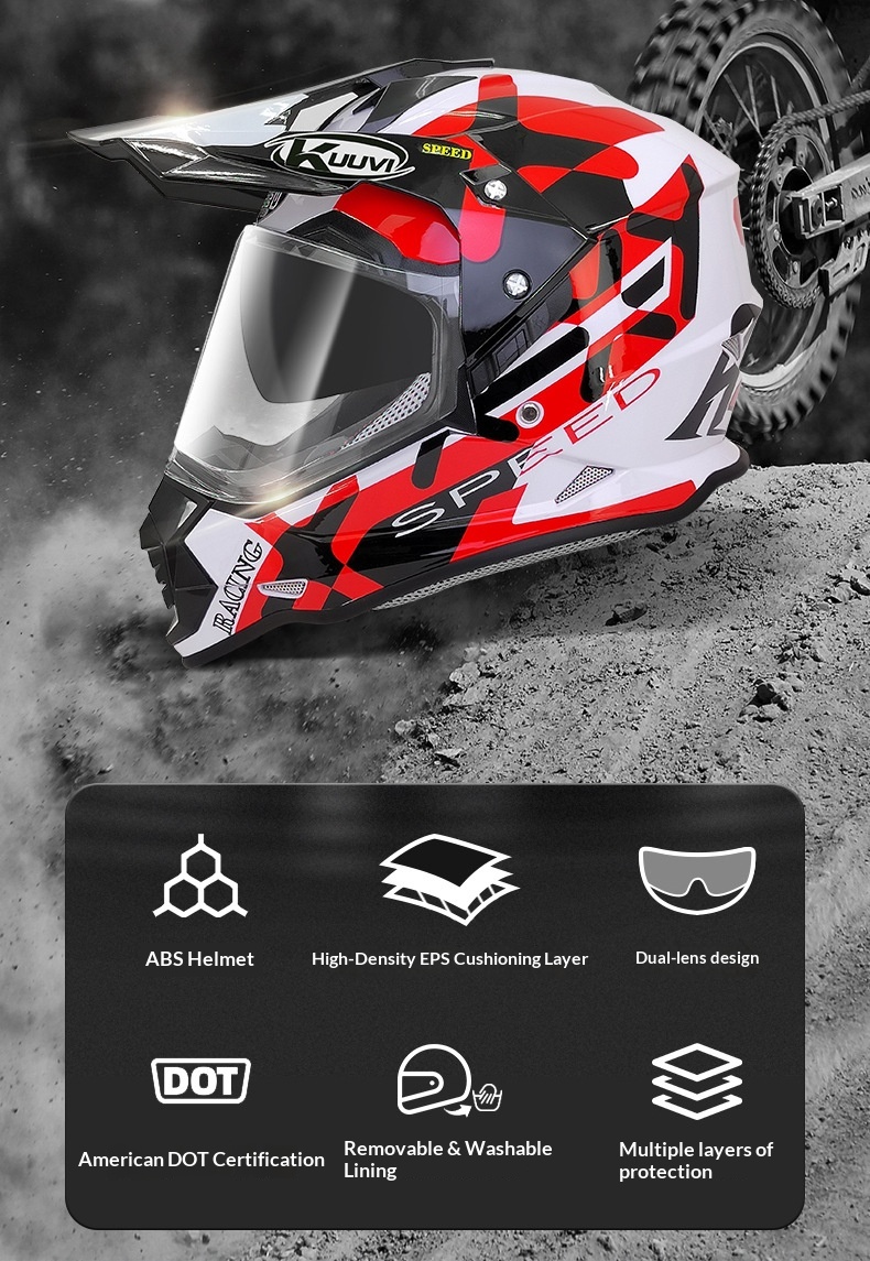 Fabrikneuer, nationaler Standard A-konformer Offroad-Elektromotorrad-Rallye-Helm für Herren, universell für alle Jahreszeiten, DOT-konform_voghion.com