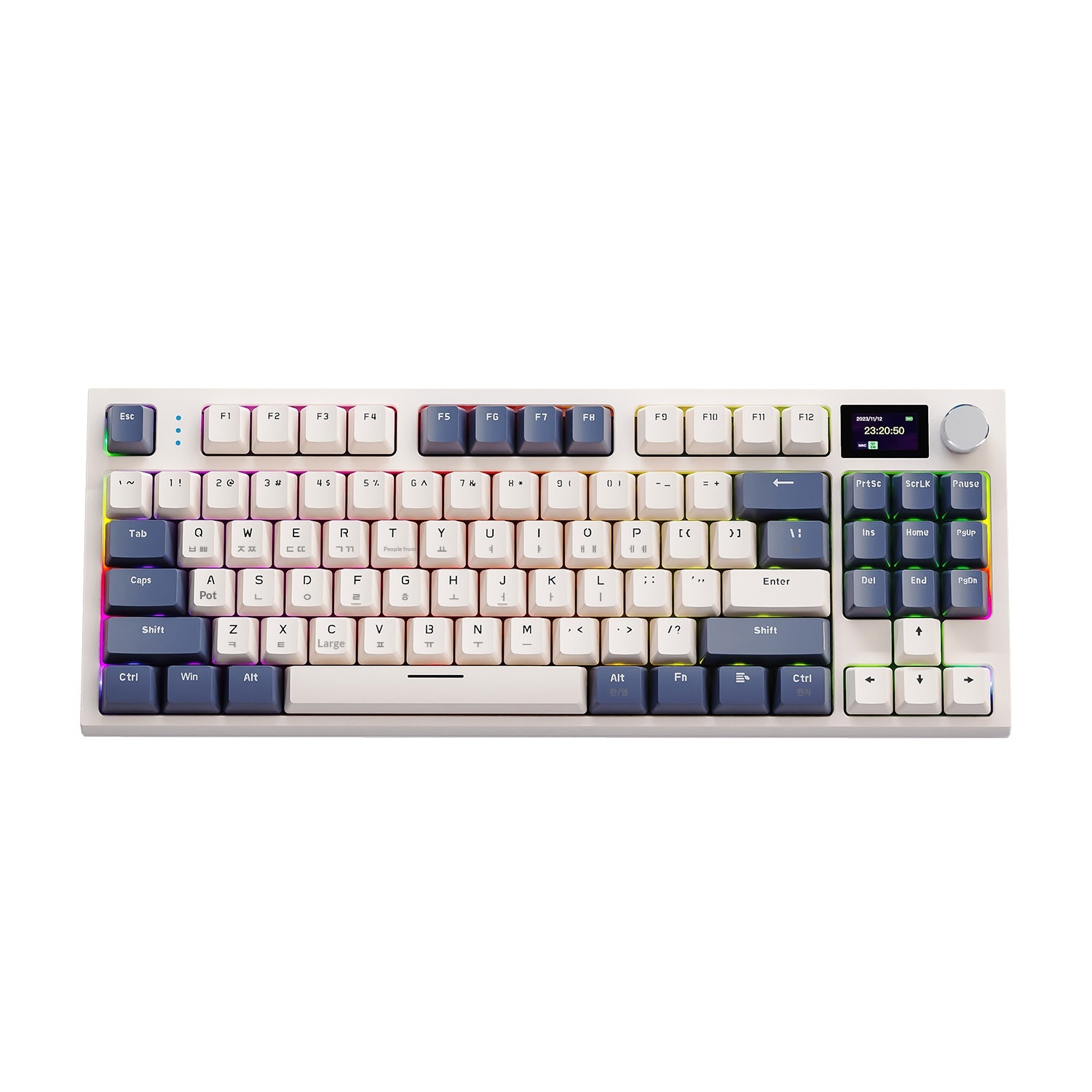 Tastiera meccanica wireless Bluetooth Attack Shark K86 Tri-Mode RGB con switch sostituibili a caldo, stile coreano._voghion.com