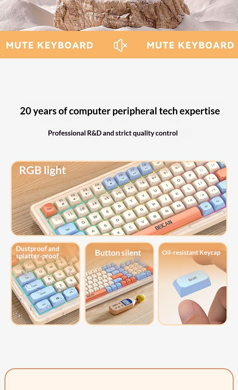 Wired Glowing Mechanical Feel Gaming E-sports Laptop Desktop Computer Peripheral Membrane Keyboard Mouse Set_voghion.com