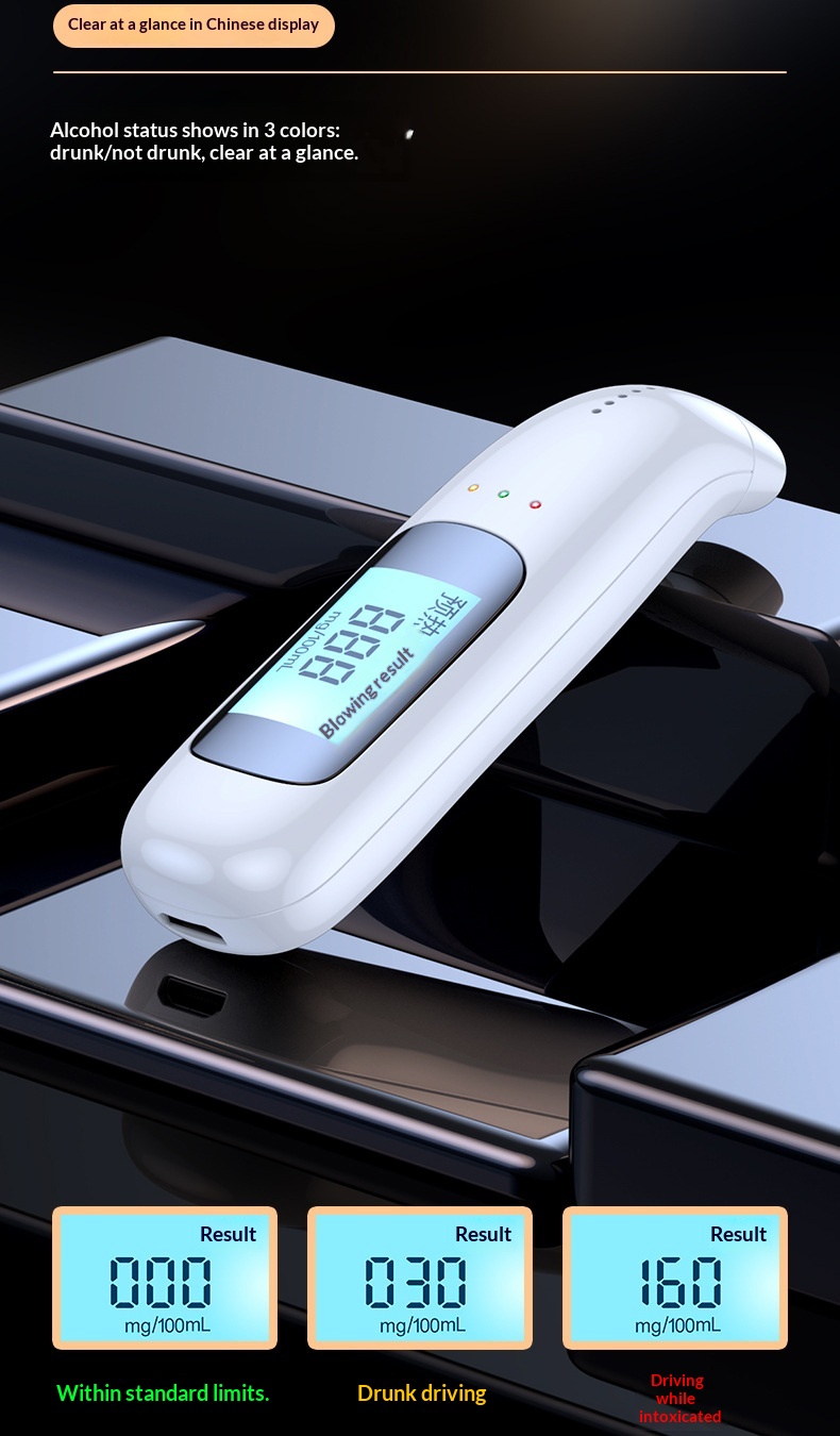 High-precision Driving, Air-blown Type, Self-testing Alcohol Tester With Digital Display Sensor For Drunk_voghion.com