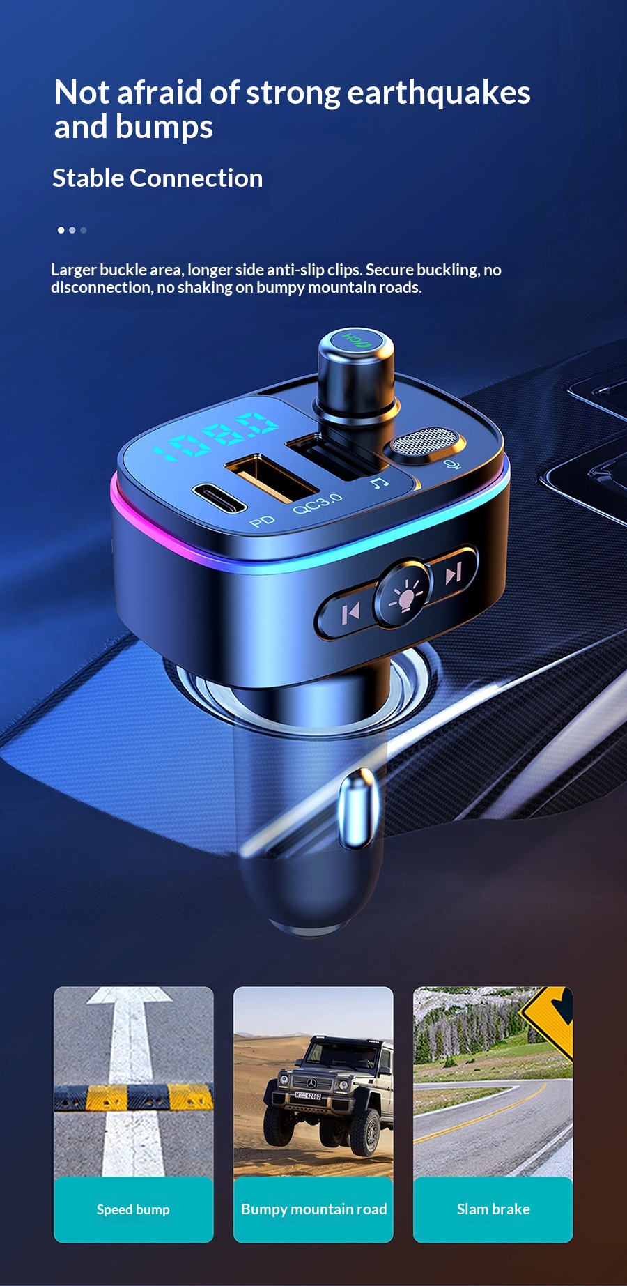 Player PD/QC3.0 Fast Charging T65 Hands-Free Car Bluetooth MP3_voghion.com