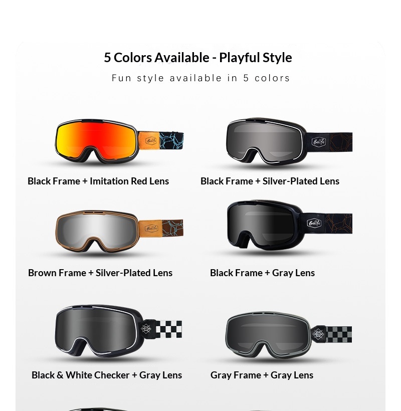 Retro Motorcycle Goggles For Men And Women Black Face Shield_voghion.com