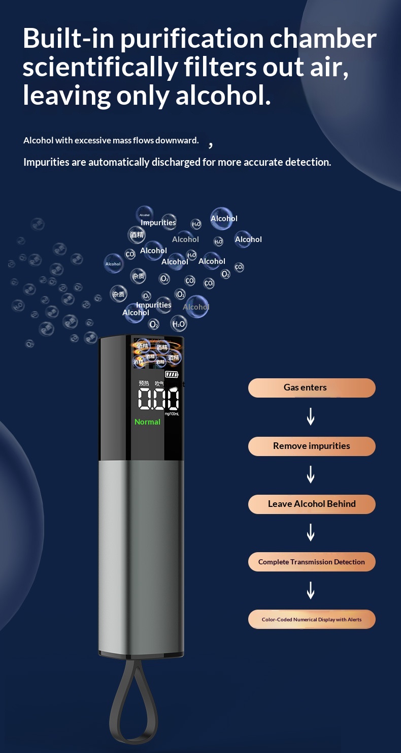Tester High Precision Blow-Type Drunk Driving Mini Portable Car Alcohol Detector_voghion.com