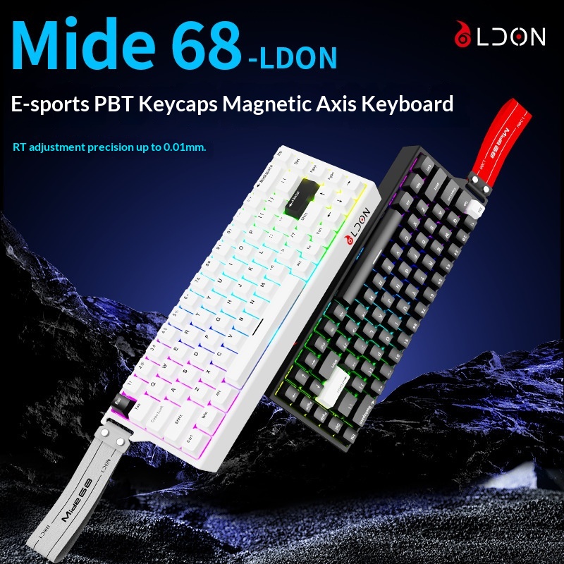 LDON 68 Tuşlu Manyetik Anahtarlı Mekanik Oyun FPS Evrensel RT0.01 Yüksek Performanslı Kablolu 8K Geri Dönüş Oranı_voghion.com