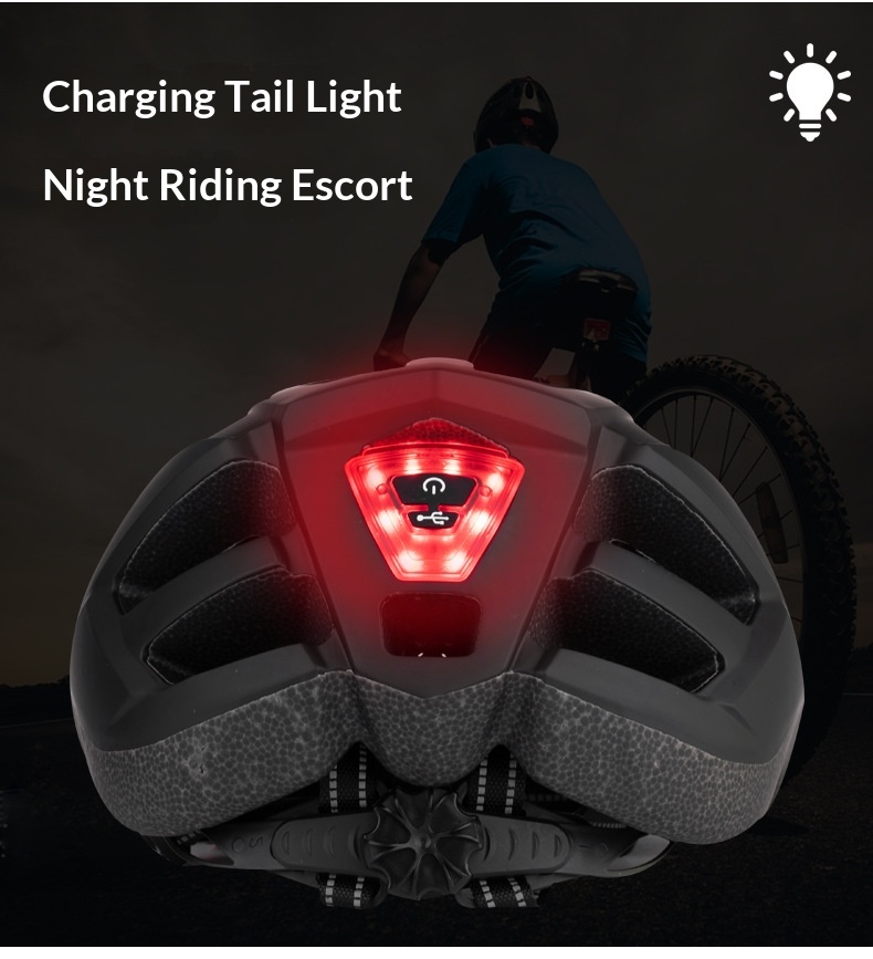 Casque de vélo avec feu arrière intégré pour route et vtt_voghion.com