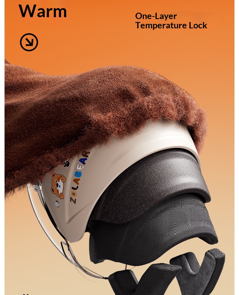 Nuovo casco da moto elettrico 3C per uomo e donna, caldo invernale, antiappannamento con scaldacollo, doppio modello di grande successo_voghion.com
