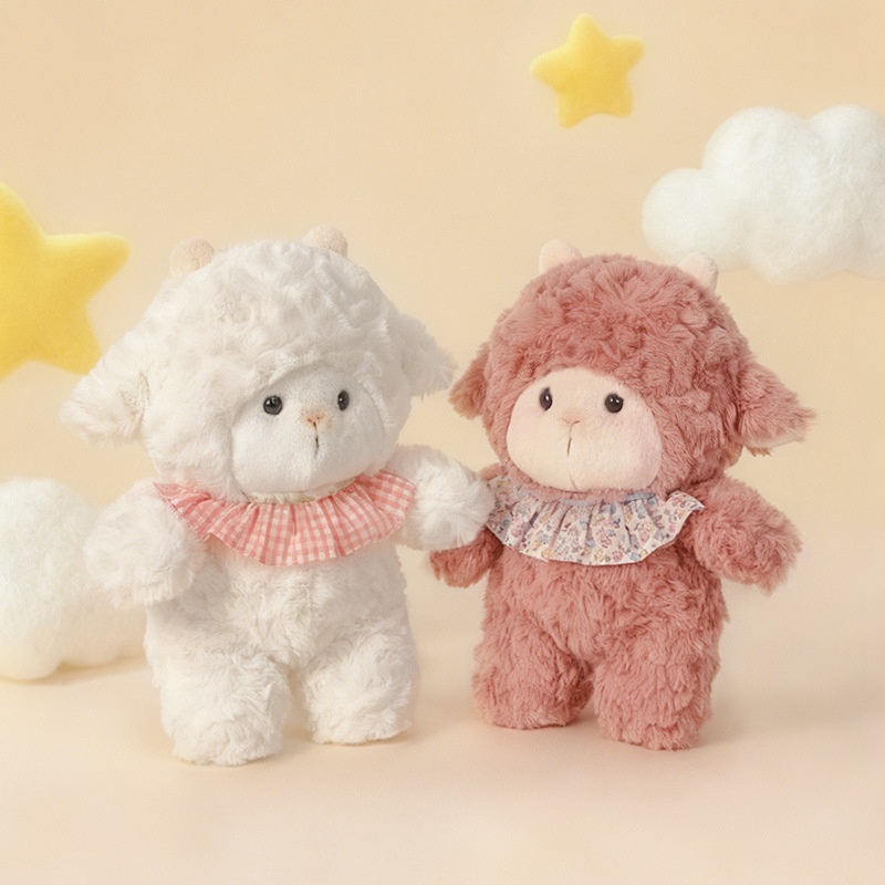 Schattige, rustgevende serie: zacht schaapje pluche knuffel voor kinderen, rustgevend voor het slapengaan, ideaal als bureaucadeau voor meisjes._voghion.com