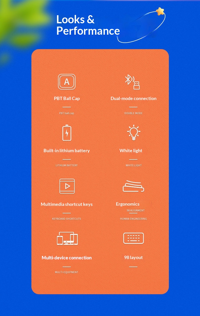 Teclado y ratón inalámbricos Bluetooth Forerunner V1 con tacto mecánico, silenciosos, para hombre y mujer, ideales para la oficina o la oficina. Excelente relación calidad-precio._voghion.com