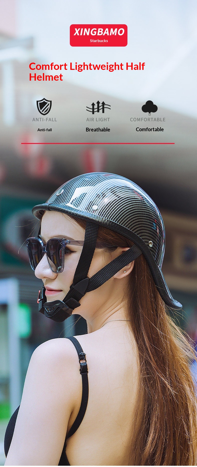 Retro Motorcycle Half Helmet For Men And Women Lightweight Safety_voghion.com
