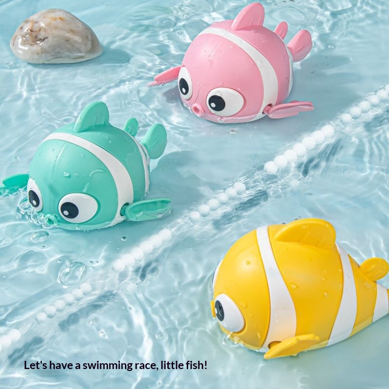 Cross-Border Children's Bath Baby Clownfish Wind-Up Swimming Animal Bathroom Water Play Toys_voghion.com