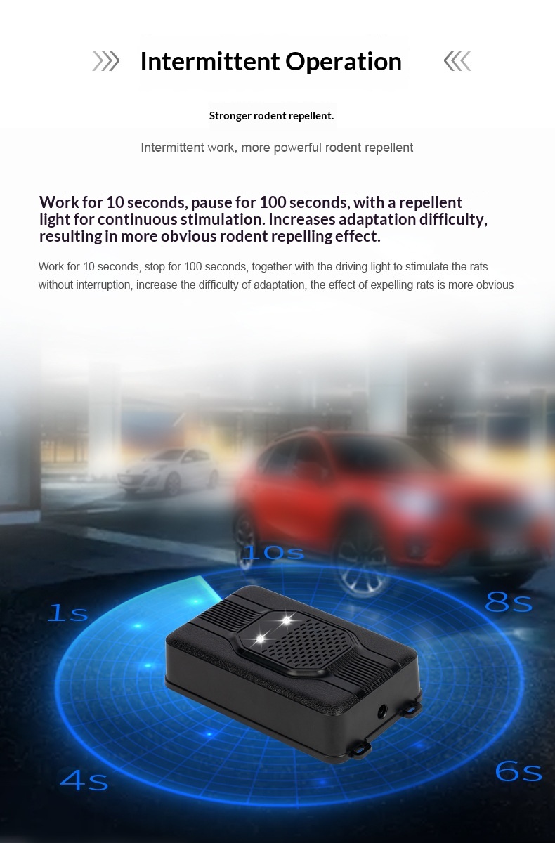 Repellente per topi silenzioso elettronico a ultrasuoni Animal Smart, installabile in auto._voghion.com