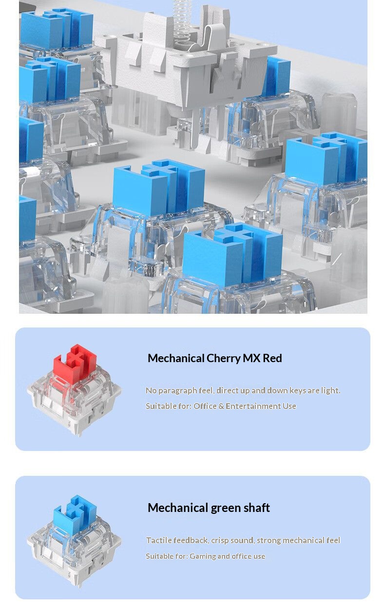 Teclado mecánico, con cable, inalámbrico, Bluetooth, intercambiable en caliente, apto para distribución de 98 teclas, estructura de junta, disponible para_voghion.com