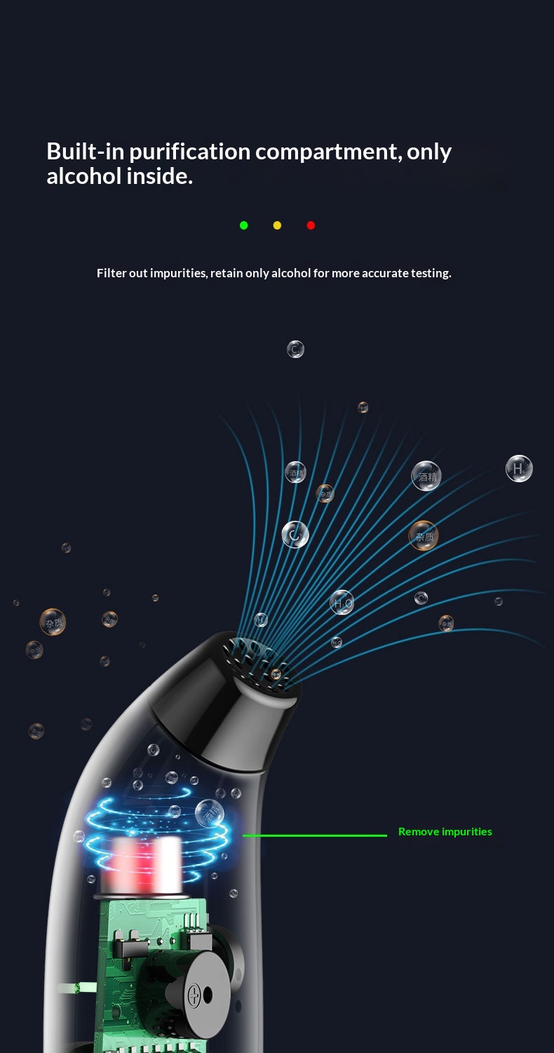 Tester Detection, Breathalyzer, High Precision Alcohol Concentration Detector For Drunk Driving_voghion.com