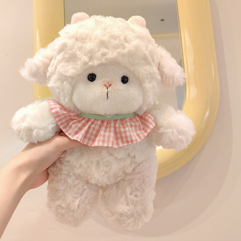 Schattige, rustgevende serie: zacht schaapje pluche knuffel voor kinderen, rustgevend voor het slapengaan, ideaal als bureaucadeau voor meisjes._voghion.com