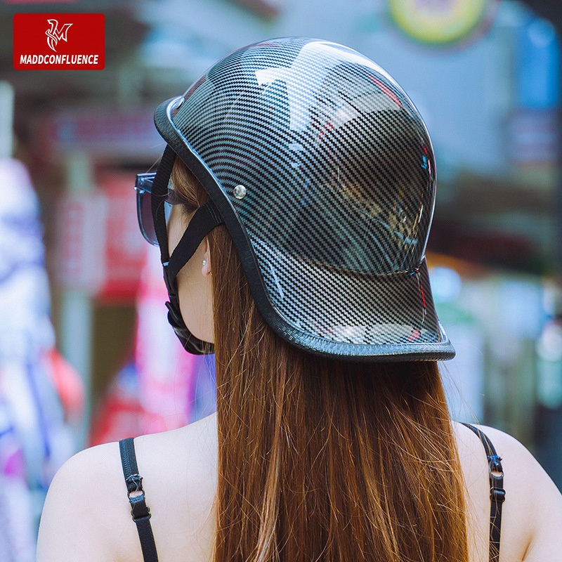 Electric Scooter For Men And Women, Motorcycle Half Retro Safety Protective Helmet, Stylish Lightweight Scoop Helmet_voghion.com