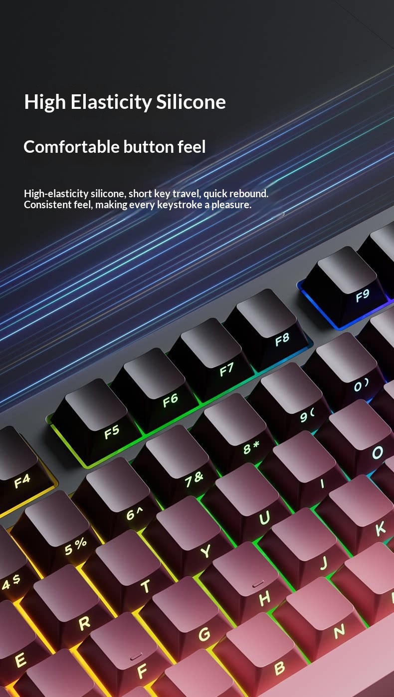 Z75PRO Klein bedraad toetsenbord met mechanisch gevoel, stil, extern, voor laptops, drie modi, speciaal ontworpen voor e-sports gaming_voghion.com