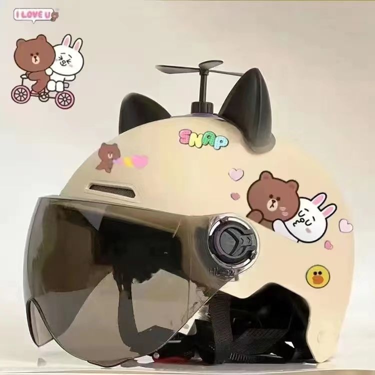 New National Standard 3C Certified Electric Vehicle Helmet Children, Motorcycle Summer Half Helmet, Suitable For All_voghion.com