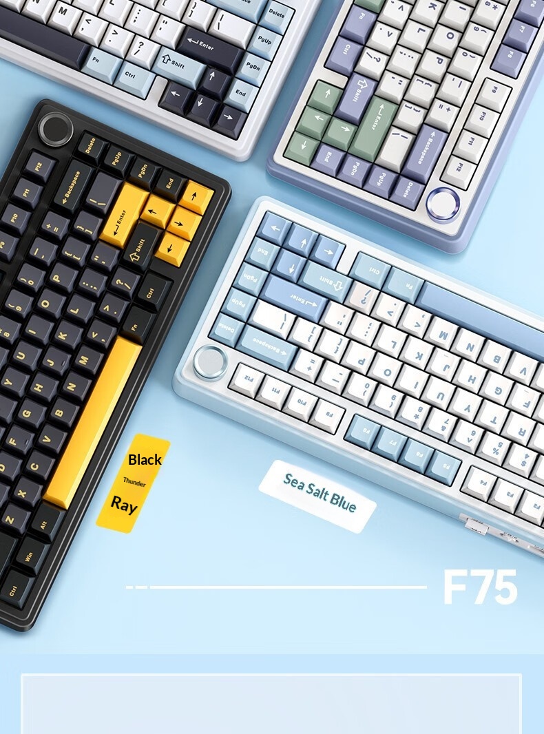 AULA Wolf Spider F75 Wireless Three-Mode Customized Mechanical Keyboard Gaming Gasket Structure Hot-Swappable Bluetooth_voghion.com