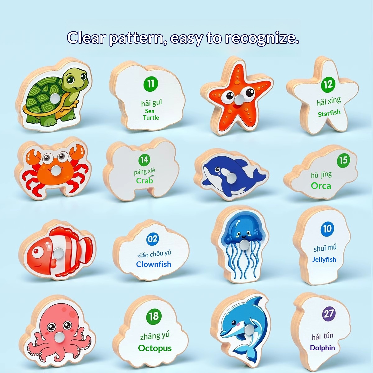 Giocattolo da pesca magnetico in legno per bambini da 1 a 3 anni, educativo per la prima infanzia, per lo sviluppo cognitivo nell'oceano e nei pesci._voghion.com