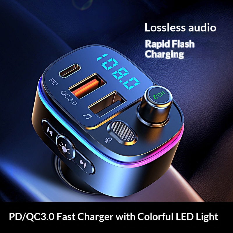 Player PD/QC3.0 Fast Charging T65 Hands-Free Car Bluetooth MP3_voghion.com