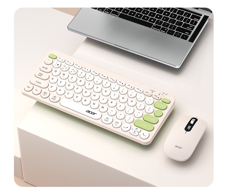 Teclado inalámbrico Bluetooth de modo dual, recargable y silencioso para iPad, teléfono móvil, tableta, ordenador Mac, compacto y bonito._voghion.com