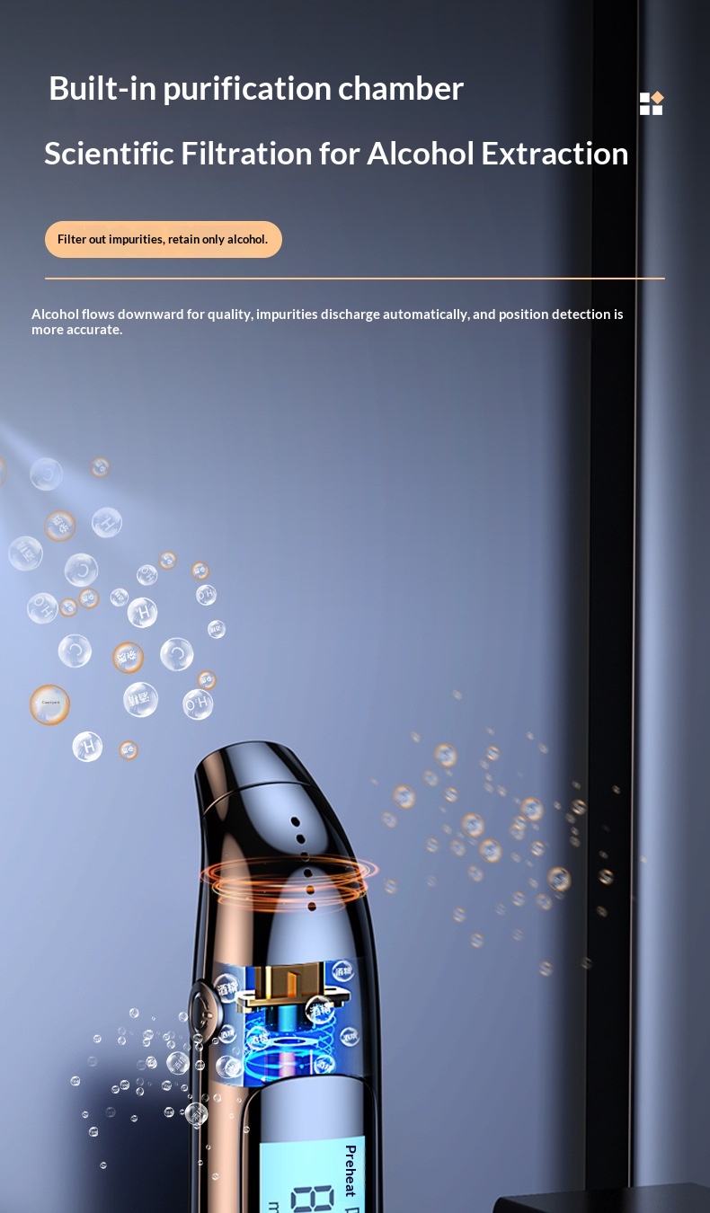 High-precision Driving, Air-blown Type, Self-testing Alcohol Tester With Digital Display Sensor For Drunk_voghion.com