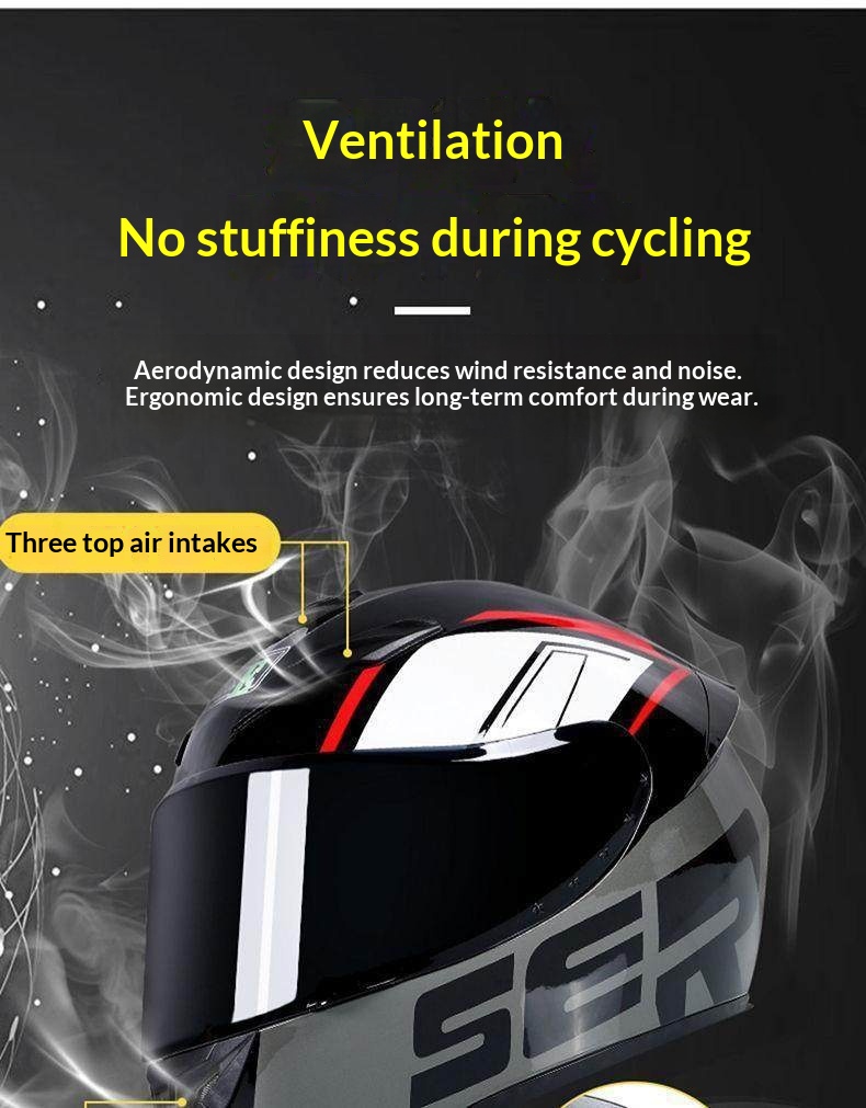Full Face Motorcycle Helmet Windproof Anti-fog Detachable Visor_voghion.com