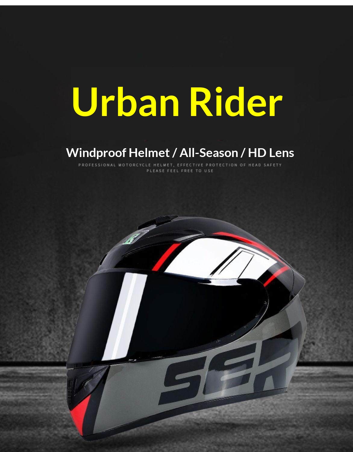 Full Face Motorcycle Helmet Windproof Anti-fog Detachable Visor_voghion.com