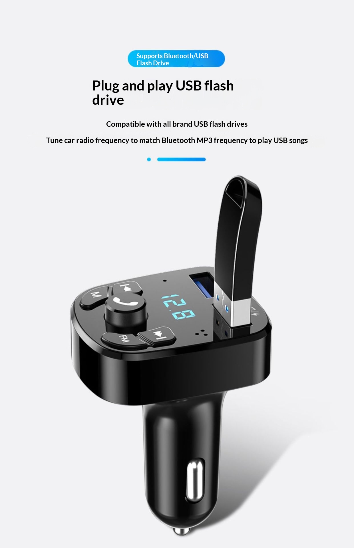 Bluetooth carkit mp3-speler met snellader voor in de auto_voghion.com