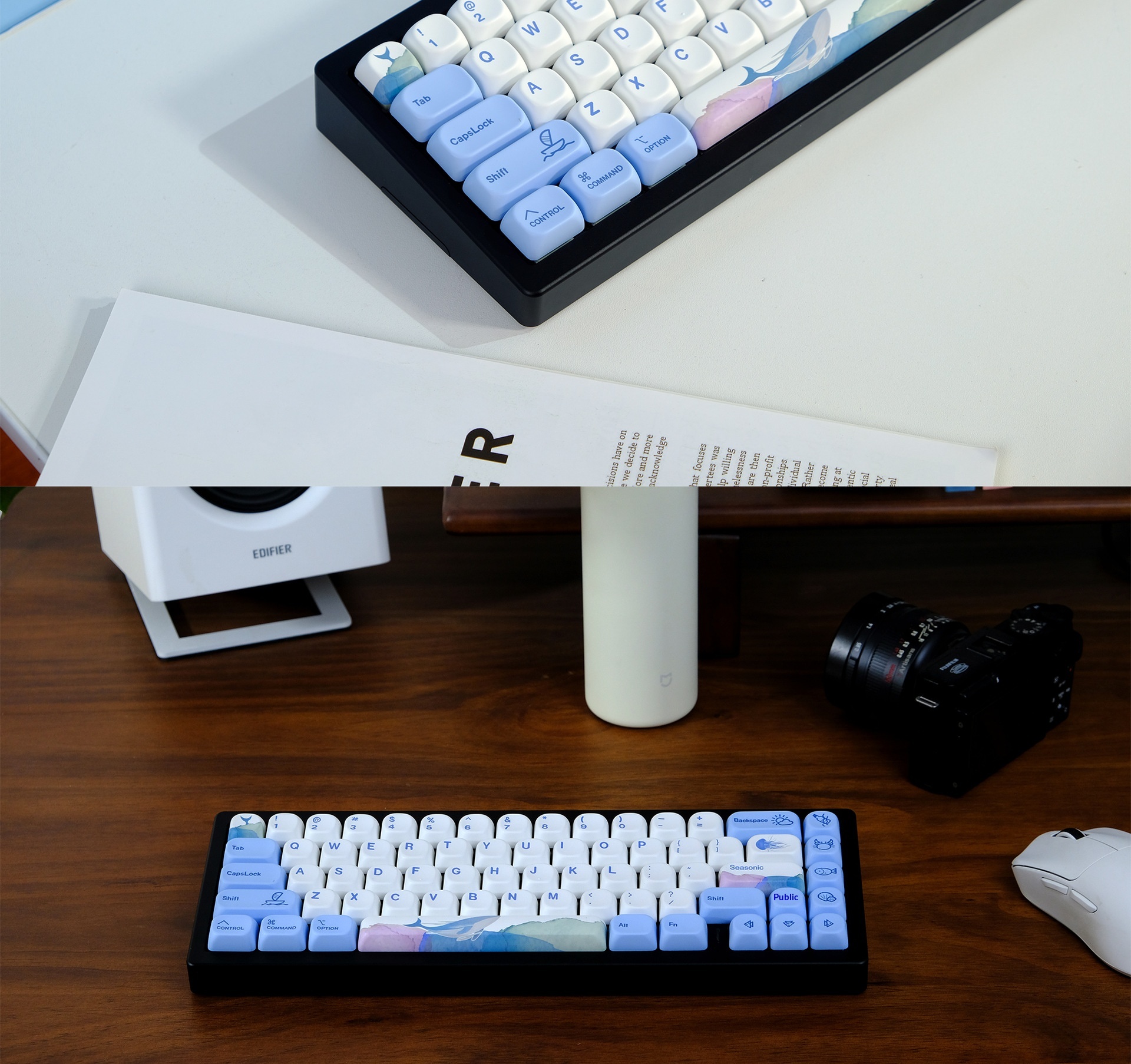 Ocean Rhythm Blue Mechanical Keyboard Pbt Keycap Set 135 Keys_voghion.com