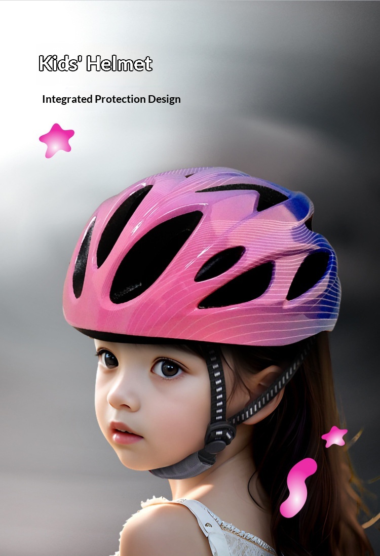Children's Gradient Wave Pattern Lightweight Breathable Helmet_voghion.com